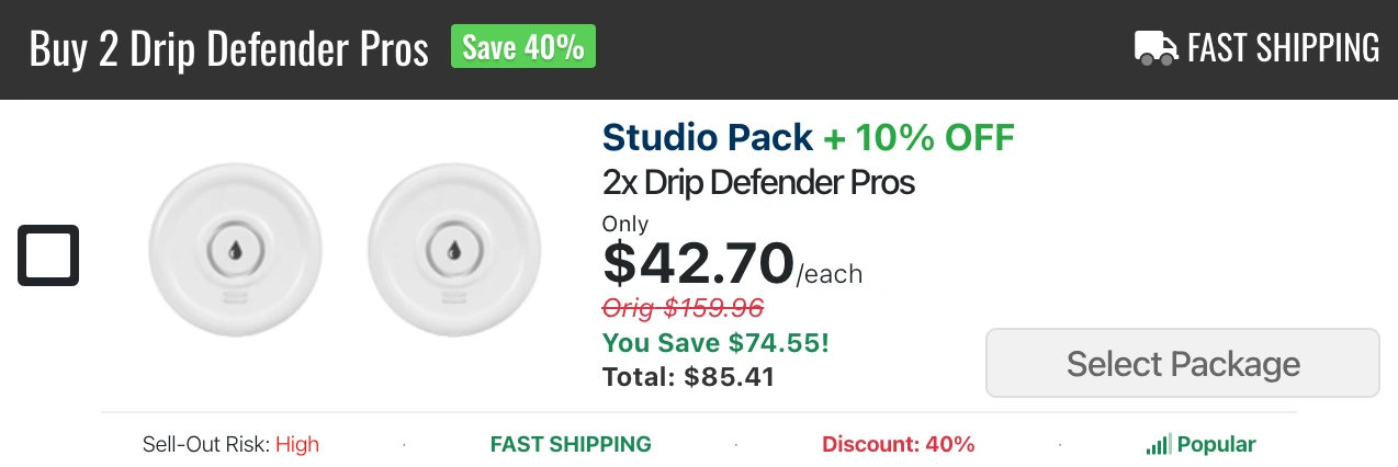 Double Drip Defender Pro 40% discount package