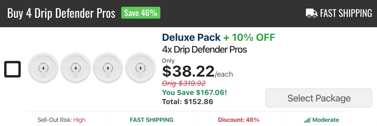 Four Drip Defender Pro 46% discount package