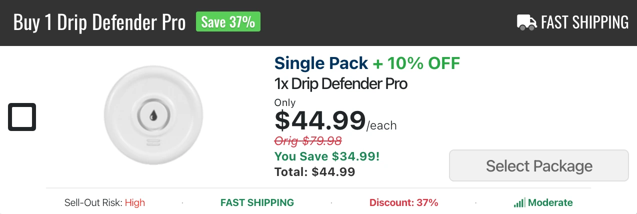 Single Drip Defender Pro 37% discount package